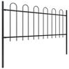vidaXL Garden Fence with Hoop Top Steel 181x100 cm Black