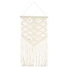 vidaXL Macrame Wall Hanger | White | Cotton | Medium | Decorative Inlays
