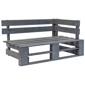 vidaXL Garden Pallet Corner Bench Wood Grey