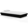 vidaXL Bed Frame without Mattress Black Solid Wood 100x200 cm