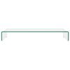 vidaXL TV Stand/Monitor Riser Glass Clear 90x30x13 cm