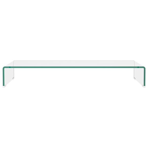 vidaXL TV Stand/Monitor Riser Glass Clear 90x30x13 cm