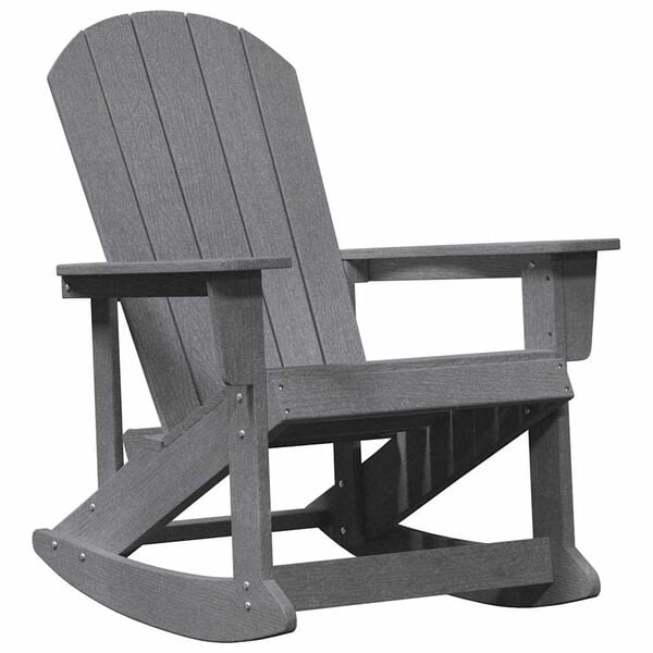 vidaXL Adirondack Rocking Chairs 2 pcs Light Grey HDPE