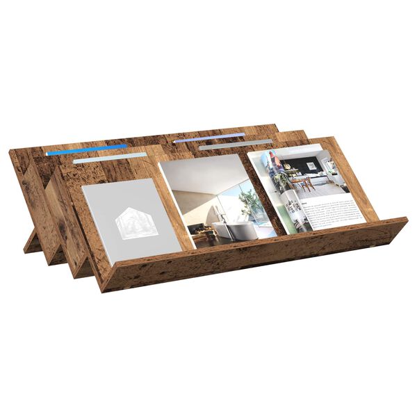 vidaXL Magazine Rack Old Wood 90 x 53 x 28.5 cm Engineered Wood