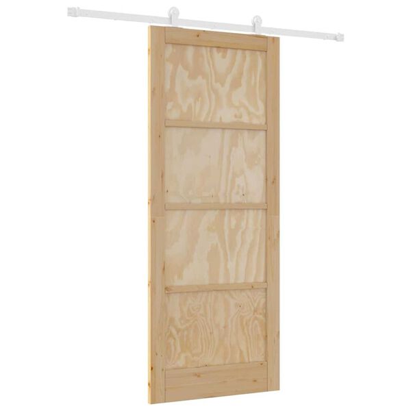 vidaXL Sliding Door Brown 86 x 211 cm Solid Pine Wood