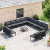 vidaXL Garden Sofa Set with Cushion 14 pcs Black Steel