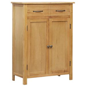 vidaXL Shoe Cabinet | Natural Oak | Solid Oak Wood, MDF with Oak Veneer | Medium