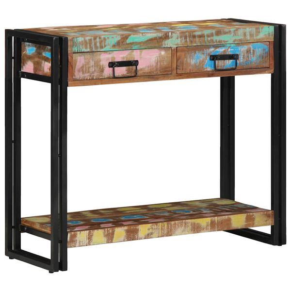 vidaXL Console Table Multicolour 90 x 33 x 75 cm Solid Reclaim Wood