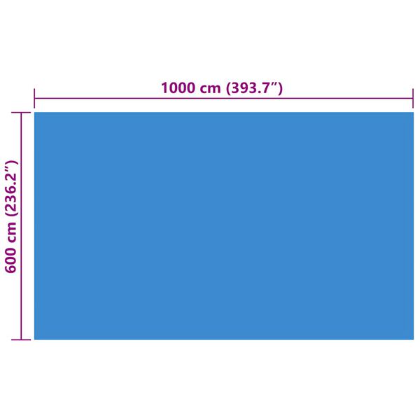 vidaXL Rectangular Pool Cover 1000x600 cm PE Blue