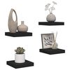 vidaXL Floating Wall Shelves 4 pcs Black 23x23.5x3.8 cm MDF