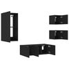 vidaXL 5 Piece TV Wall Units with LED Black Engineered Wood