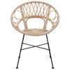 vidaXL Dining Chair 2 pcs Natural 65 x 55.5 x 81 cm Rattan and Iron