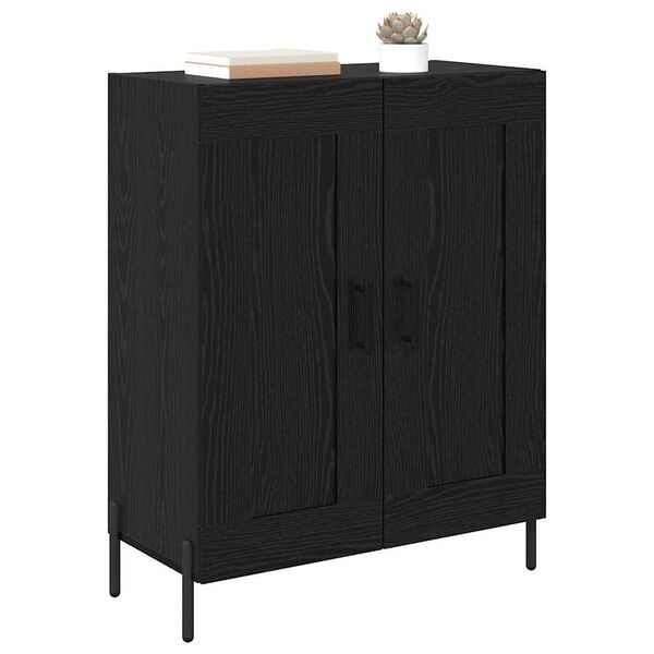 vidaXL Sideboard Black Oak 69.5 x 34 x 90 cm Engineered Wood and Iron