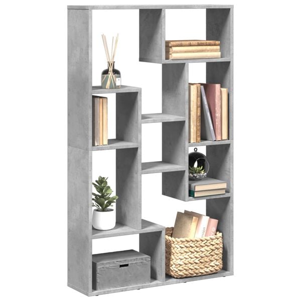 vidaXL Bookcase Concrete Grey 72x20x120.5 cm Engineered Wood