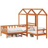 vidaXL Day Bed Set 3 pcs Wax Brown Solid Pine Wood