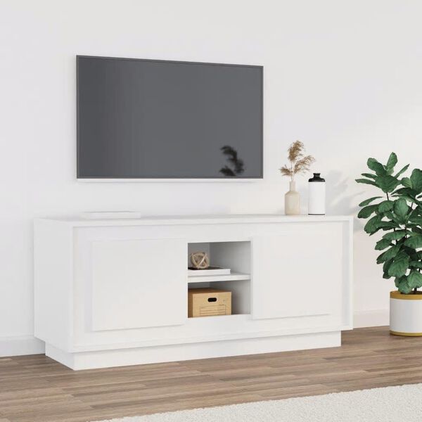 vidaXL TV Cabinet White 102x35x45 cm Engineered Wood