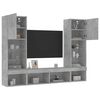 vidaXL 5 Piece TV Wall Units with LED Concrete Grey Engineered Wood