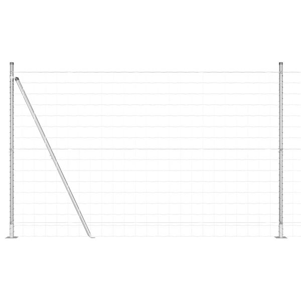 vidaXL Fence with Post Silver 1.5 x 10 m Steel