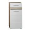 Trendteam Bath Storage Cabinet Set-One White and Light San Remo Oak