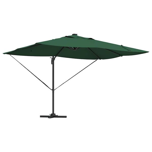 vidaXL Umbrella Green 352 x 251 x 265 cm Polyester and Aluminium