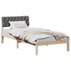 vidaXL Bed frame Brown and dark grey 90 x 190 cm Solid pine wood