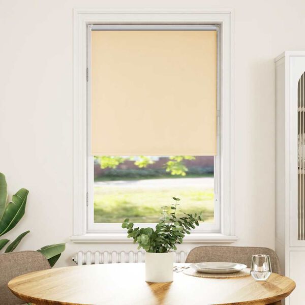 vidaXL Roller Blind Blackout Beige 85x130 cm Fabric Width 80.7 cm Polyester