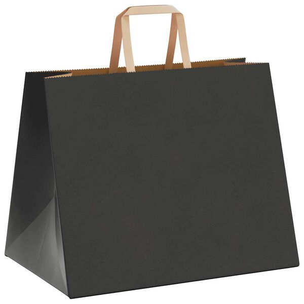 vidaXL Paper Bags 250 pcs with Handles Black 32x22x24 cm