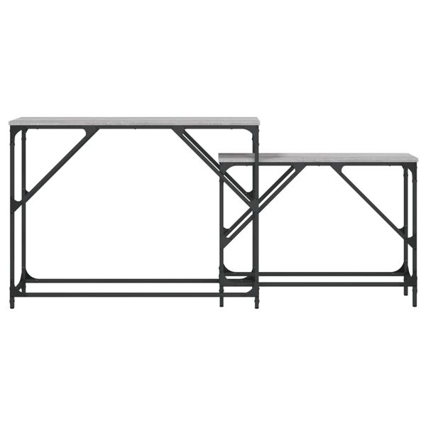 vidaXL Nesting Console Tables 2 pcs Grey Sonoma Engineered Wood