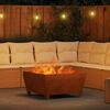 vidaXL Fire Pit Brown 80 x 80 x 43 cm Weathering Steel