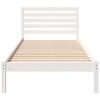 vidaXL Bed Frame with Headboard White 90 x 210 cm Solid Pine Wood