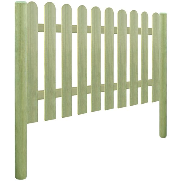 vidaXL Picket Fence Impregnated Pinewood 5.1 m 120 cm 6/9cm