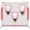 vidaXL Portable Baseball Net Black and Red 183x105x183 cm Polyester