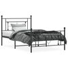 vidaXL Metal Bed Frame without Mattress with Footboard Black 107x203cm