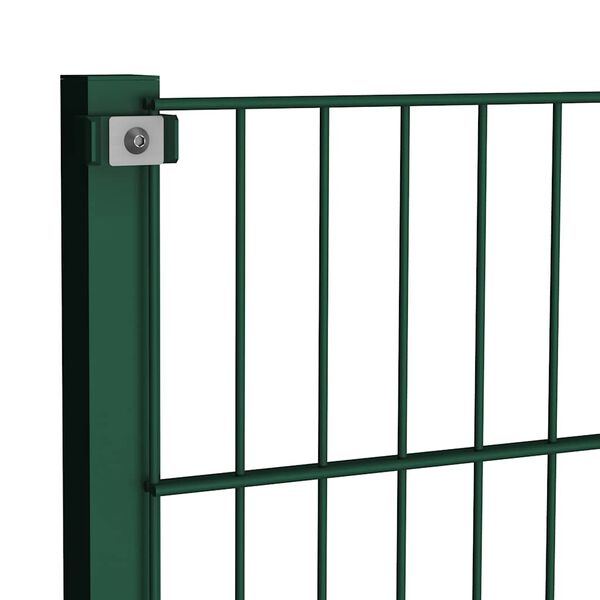 vidaXL Fence Panel with Posts Iron 1385x120 cm Green