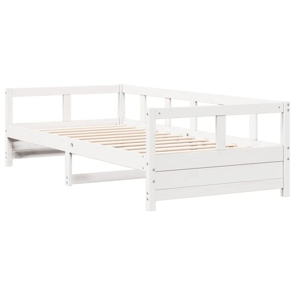 vidaXL Daybed without Mattress White 90x200 cm Solid Wood Pine