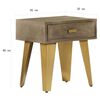 vidaXL Nightstand 45x35x48 cm Solid Mango Wood and Cast Iron