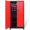 vidaXL Tool Cabinet with Tool Chest Steel 90x40x180 cm Red and Black