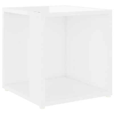 vidaXL Side Table High Gloss White 33x33x34.5 cm Engineered Wood