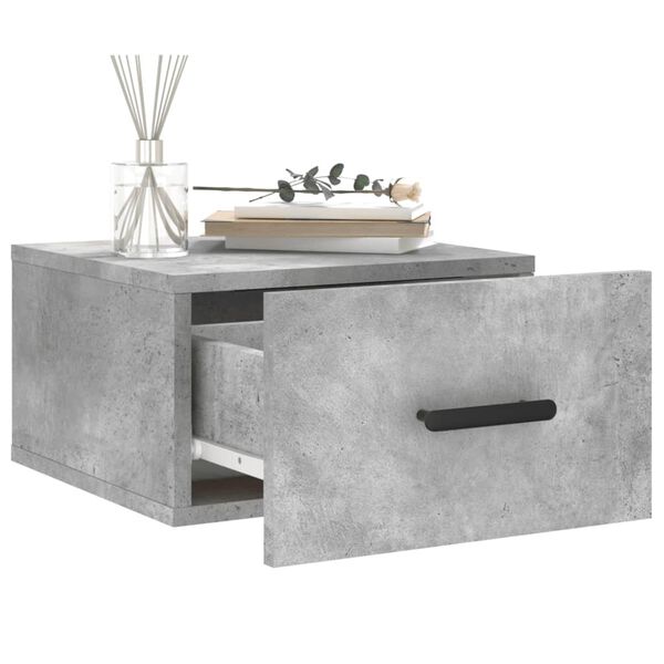 vidaXL Wall-mounted Bedside Cabinet Concrete Grey 35x35x20 cm