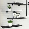 vidaXL Bookshelf Board 4 pcs Black 60 x 20 x 1.5 cm Engineered Wood