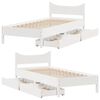 vidaXL Bed Frame with Drawers White 90x190 cm Single Solid Wood Pine