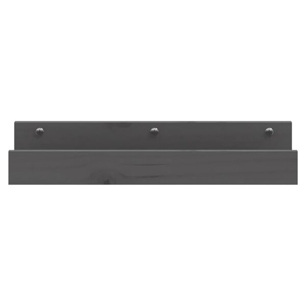 vidaXL Wall Shelves 2 pcs Grey 50x12x9 cm Solid Wood Pine