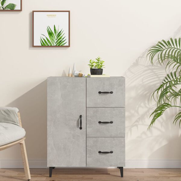 vidaXL Sideboard Concrete Grey 69.5x34x90 cm Engineered Wood