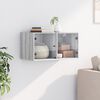 vidaXL Wall Cabinet with Glass Doors Grey Sonoma 68.5x37x35 cm