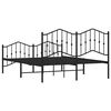 vidaXL Metal Bed Frame without Mattress with Footboard Black 150x200cm