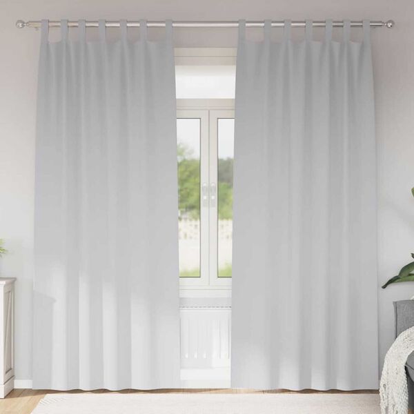 vidaXL Blackout Curtains with Rings 2 pcs Pale Grey 225 x 140 cm