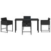 vidaXL Garden Dining Set 5 pcs Black Poly Rattan