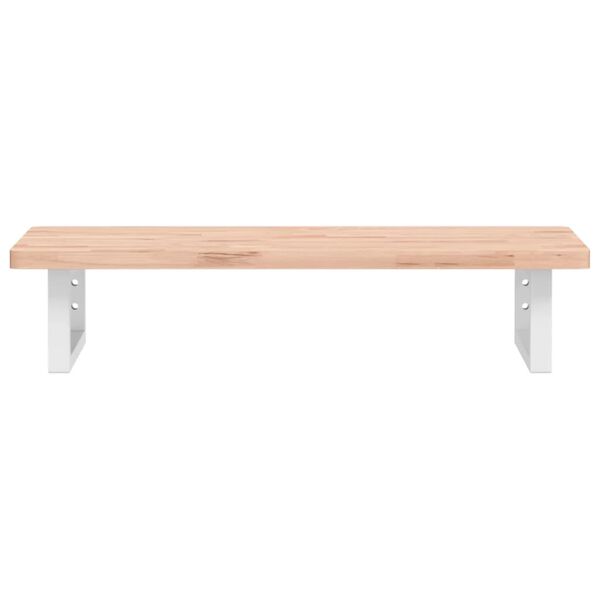 vidaXL Basin Shelf Wall Mounted Steel and Solid Wood Beech