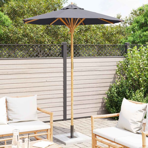 vidaXL Garden Parasol Dark Grey &Oslash; 180 x 230 cm Bamboo