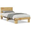 vidaXL Bed Frame with Headboard without Mattress 90x190 cm Solid Wood Oak